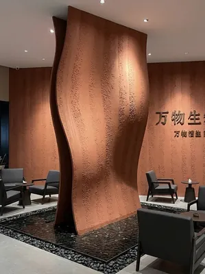 火锅店红色夯土板