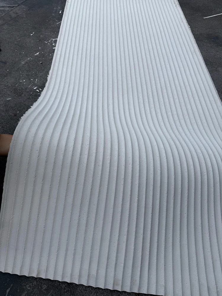 浅灰纯色波浪洞石柔性石材