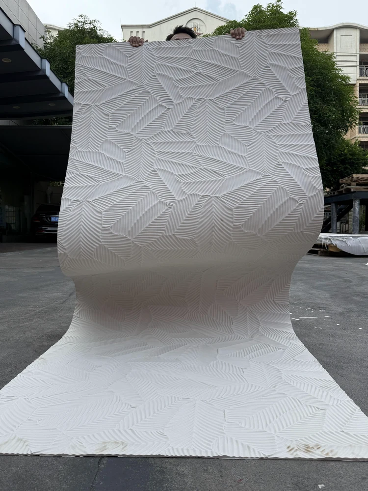 浅灰纯色芭蕉叶柔性石材