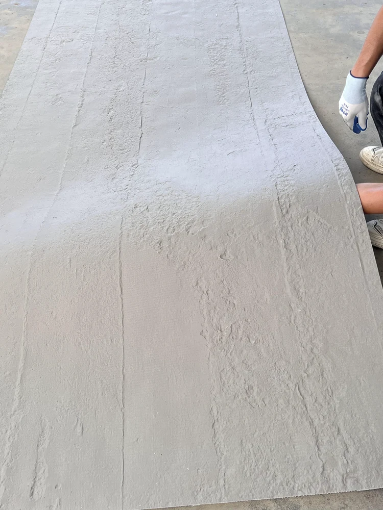 灰色水泥浇筑板柔性石材
