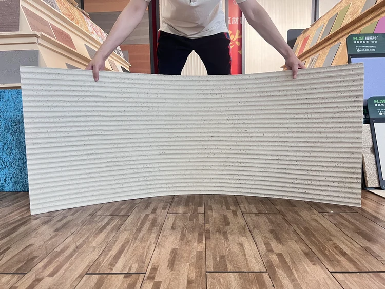 浅灰纯色3D立体石柔性石材