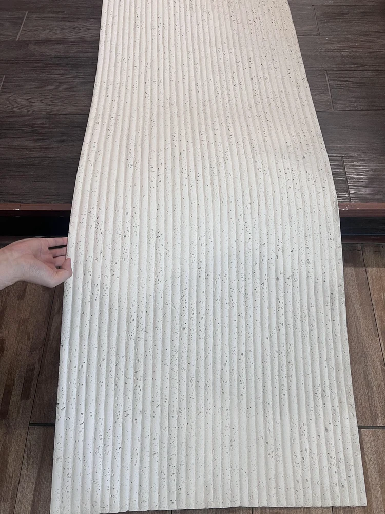 浅灰纯色3D立体石柔性石材
