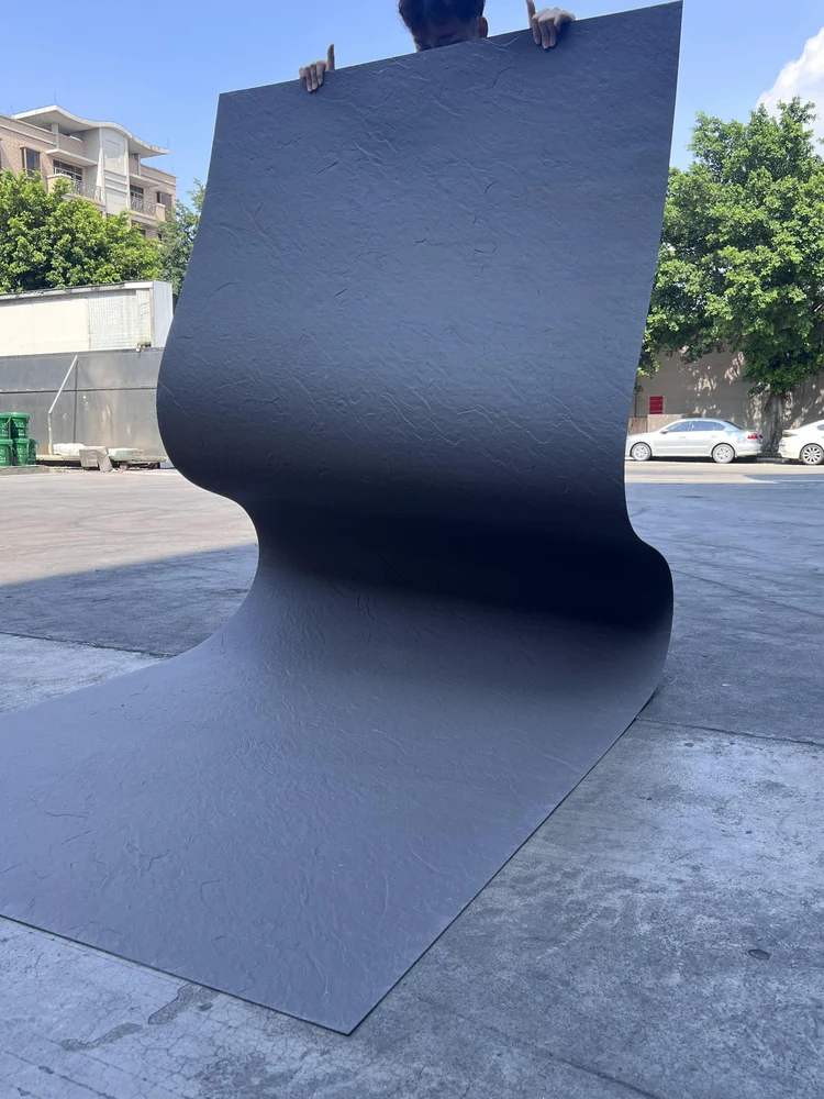 黑色纯色板岩柔性石材