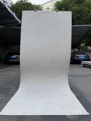 浅灰纯色粗布纹柔性石材