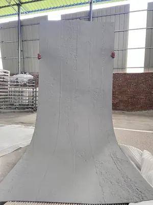 白色纯色水泥浇筑板柔性石材
