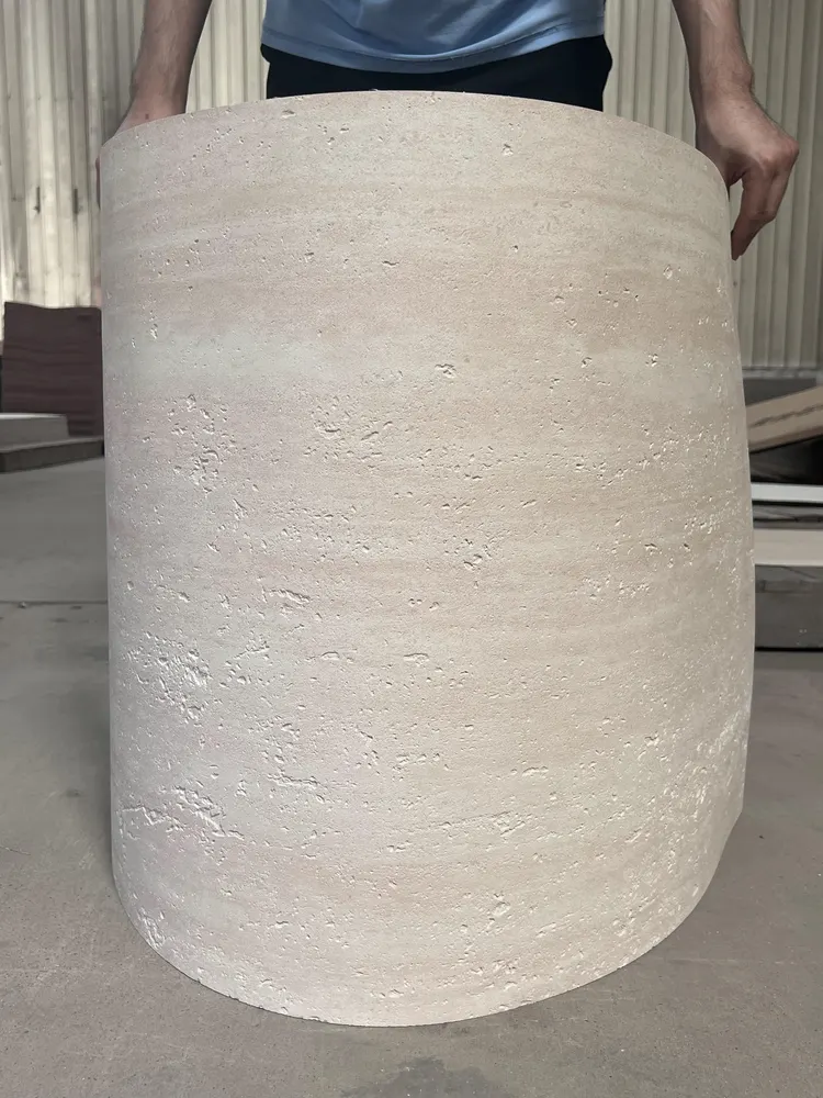 米兰奶油白洞石柔性石材