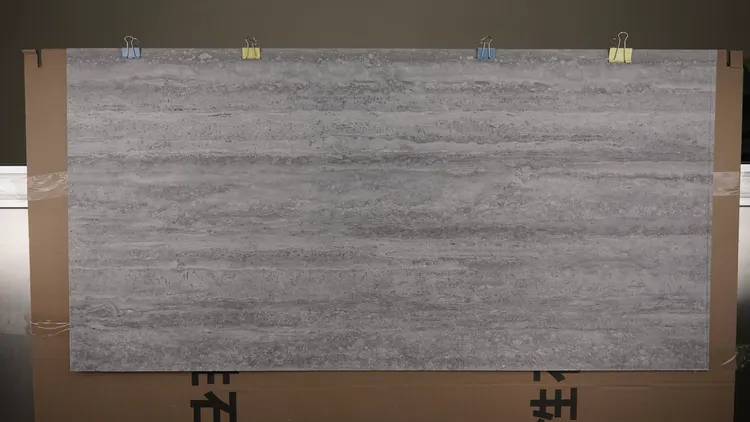 线画浅灰洞石柔性石材