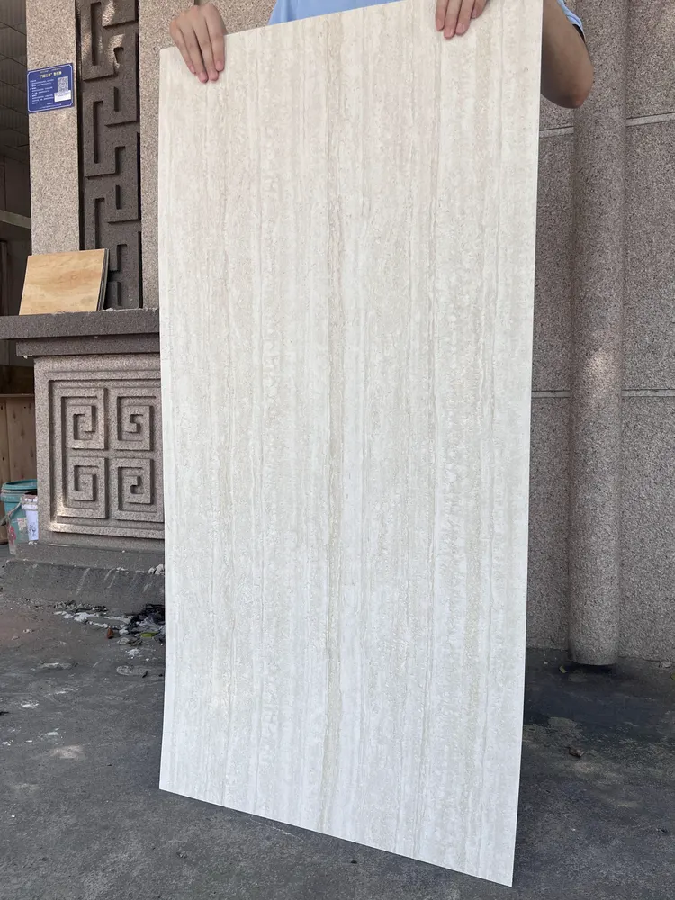 线画白洞石柔性石材