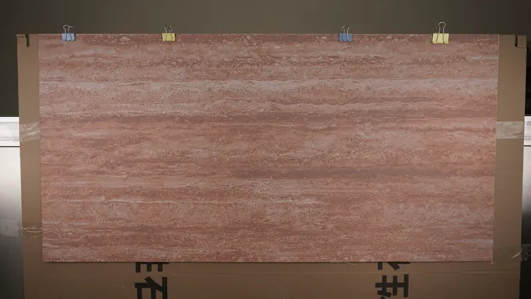 线画红洞石柔性石材