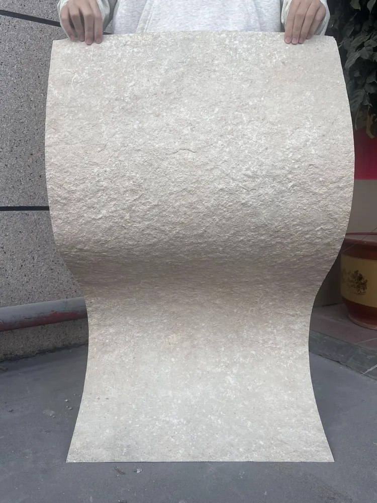 莱姆石深灰毛面花岗岩柔性石材