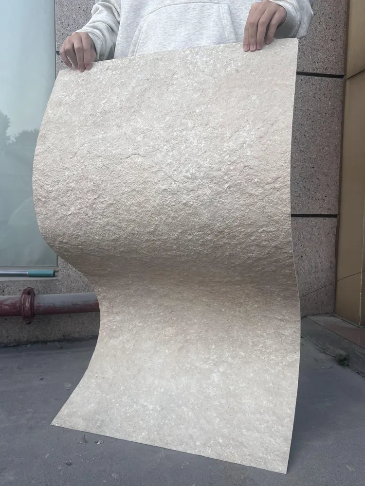 莱姆石深灰毛面花岗岩柔性石材