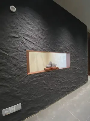 黑山岩背景墙实拍案例