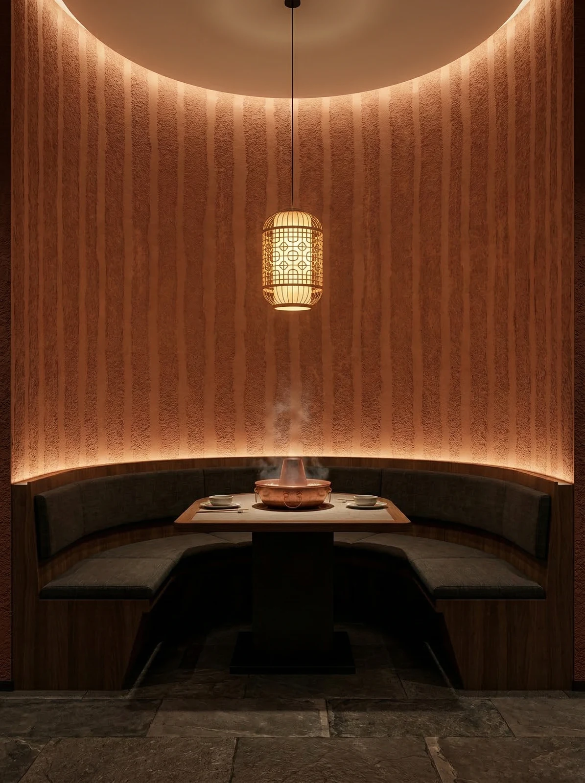 中式火锅店-夯土板-红色1