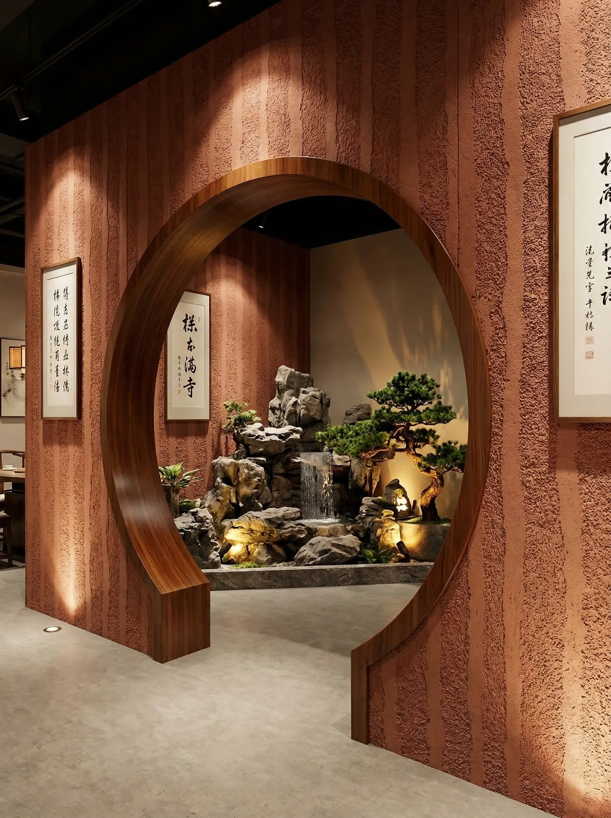 中式火锅店-夯土板-红色4