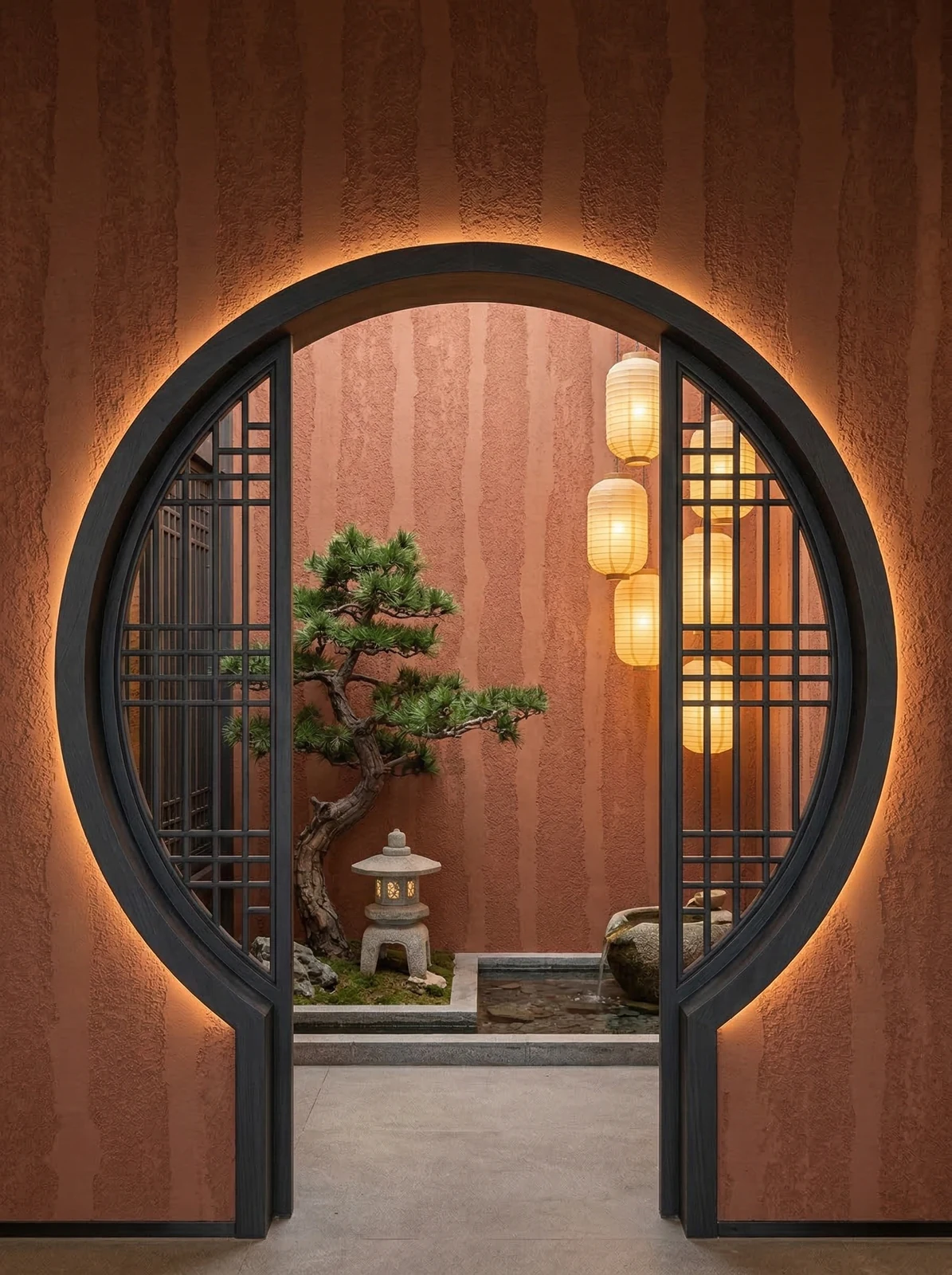 中式火锅店-夯土板-红色8