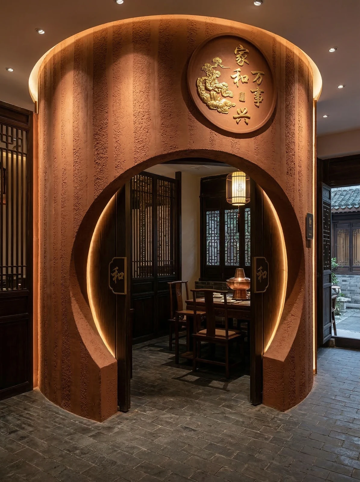 火锅店红色夯土板-柔性石材11