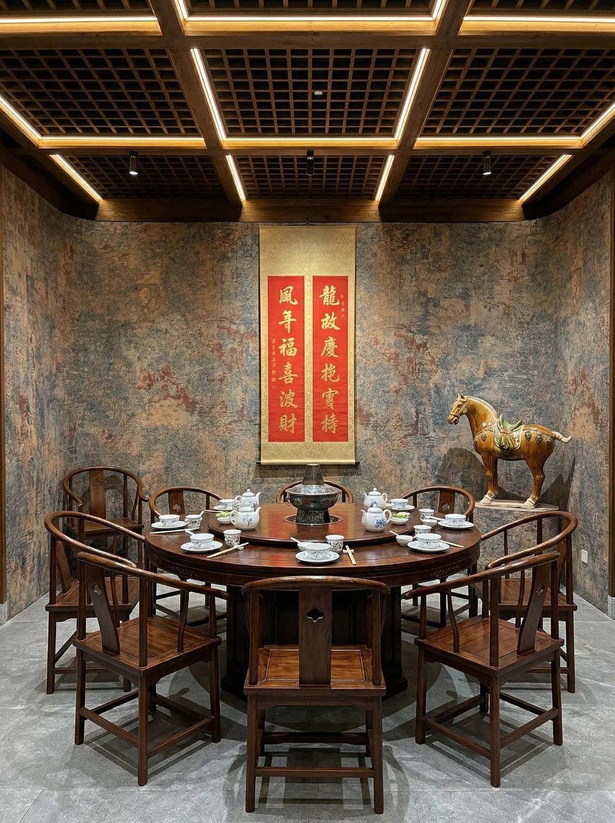 火锅店装修材料推荐-打印板岩-金砂5