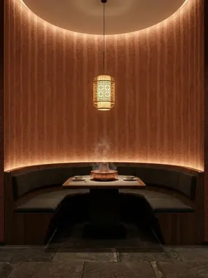 中式火锅店-夯土板-红色